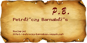 Petróczy Barnabás névjegykártya